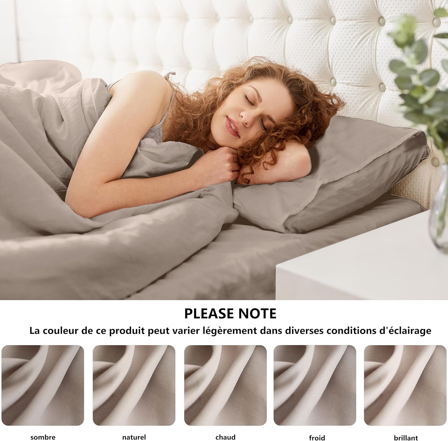 AYSW 2er-Pack Kissenbezüge 65x65cm Khaki Kissenbezug mit Reißverschluss aus Mikrofaser 7