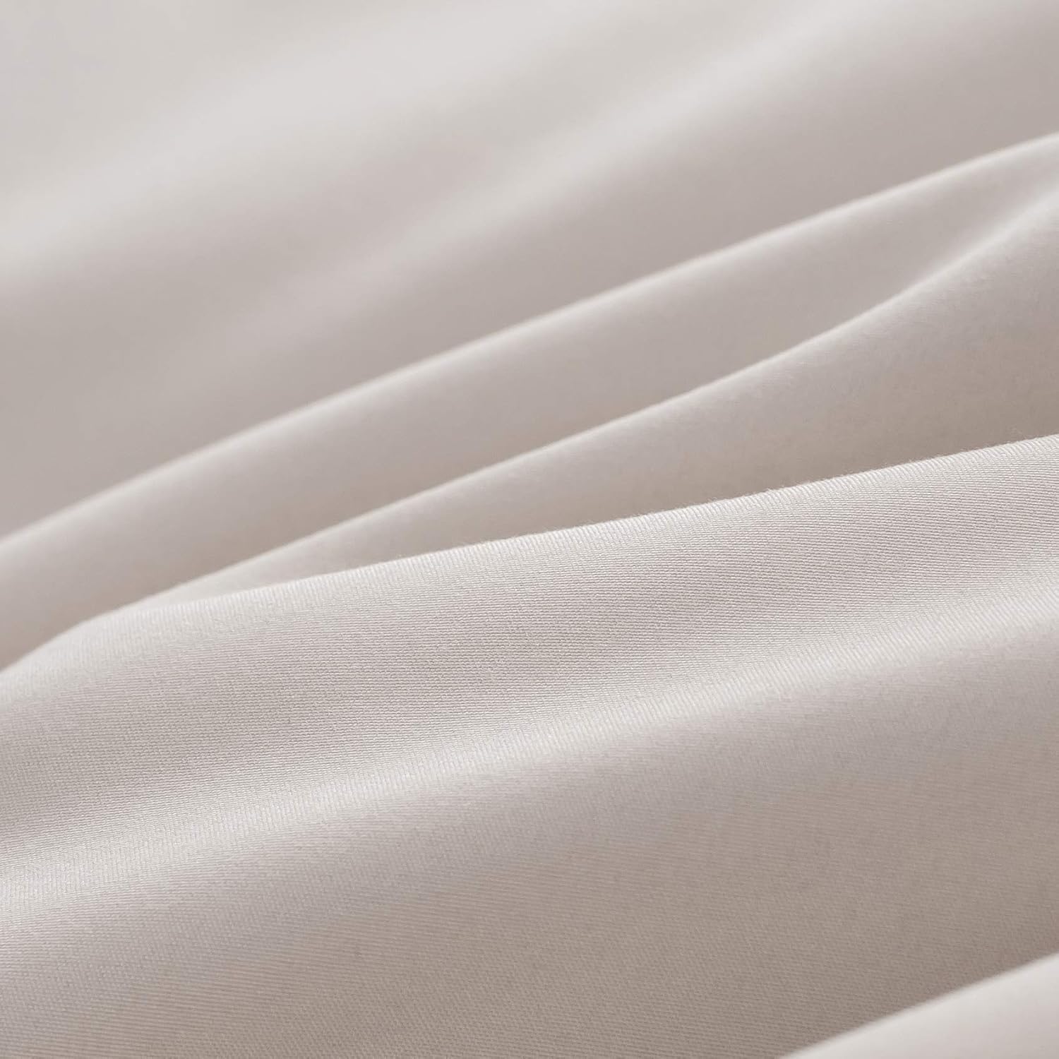 AYSW 120 Fils/cm² Duvet Cover 240x260 cm Beige with Pillowcases 65x65x2cm 2 Person Bedding Set with Zipper 7