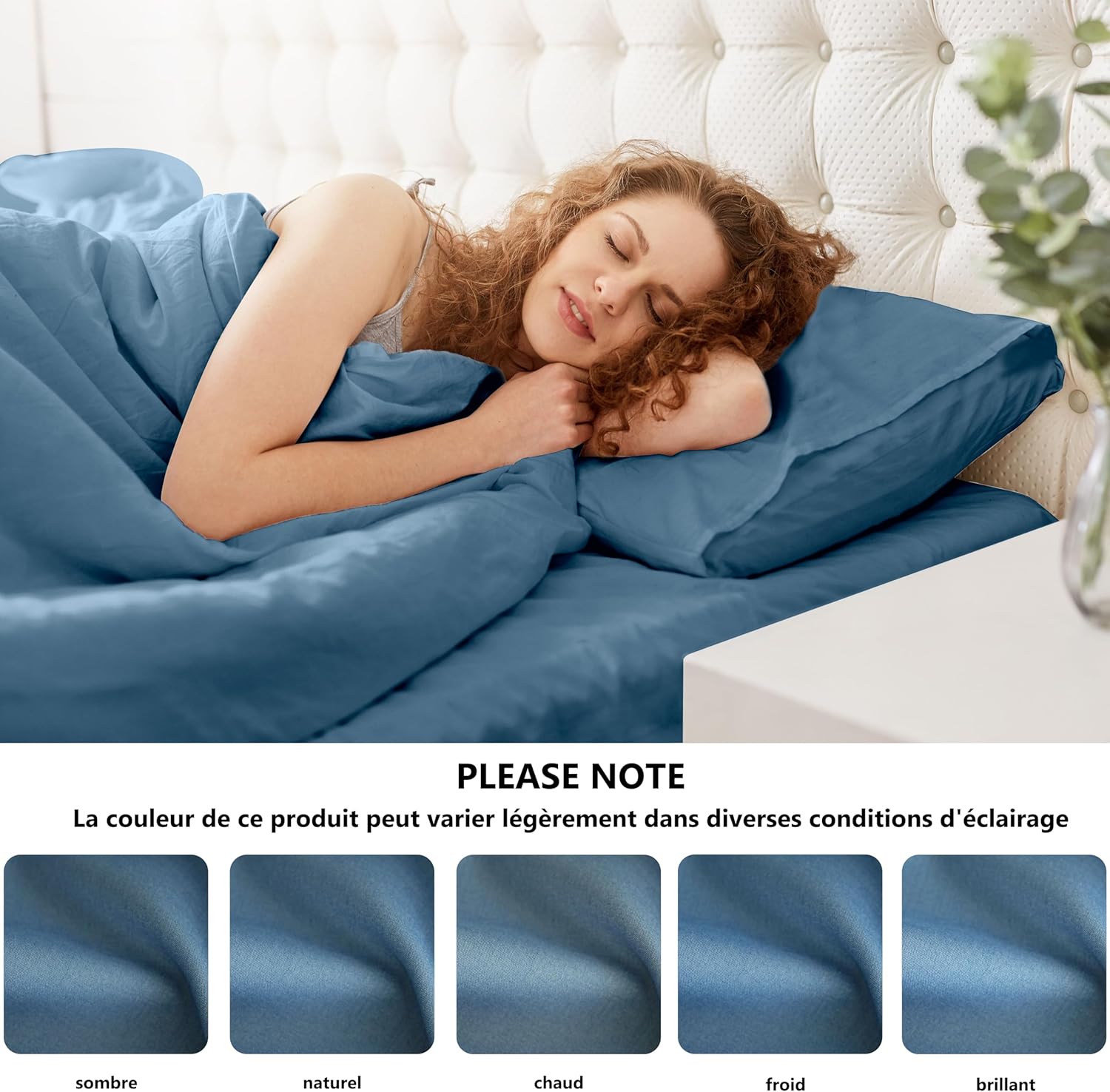 AYSW 2er-Set Kissenbezüge 65x65cm Blau Kissenbezug mit Reißverschluss aus Mikrofaser 7