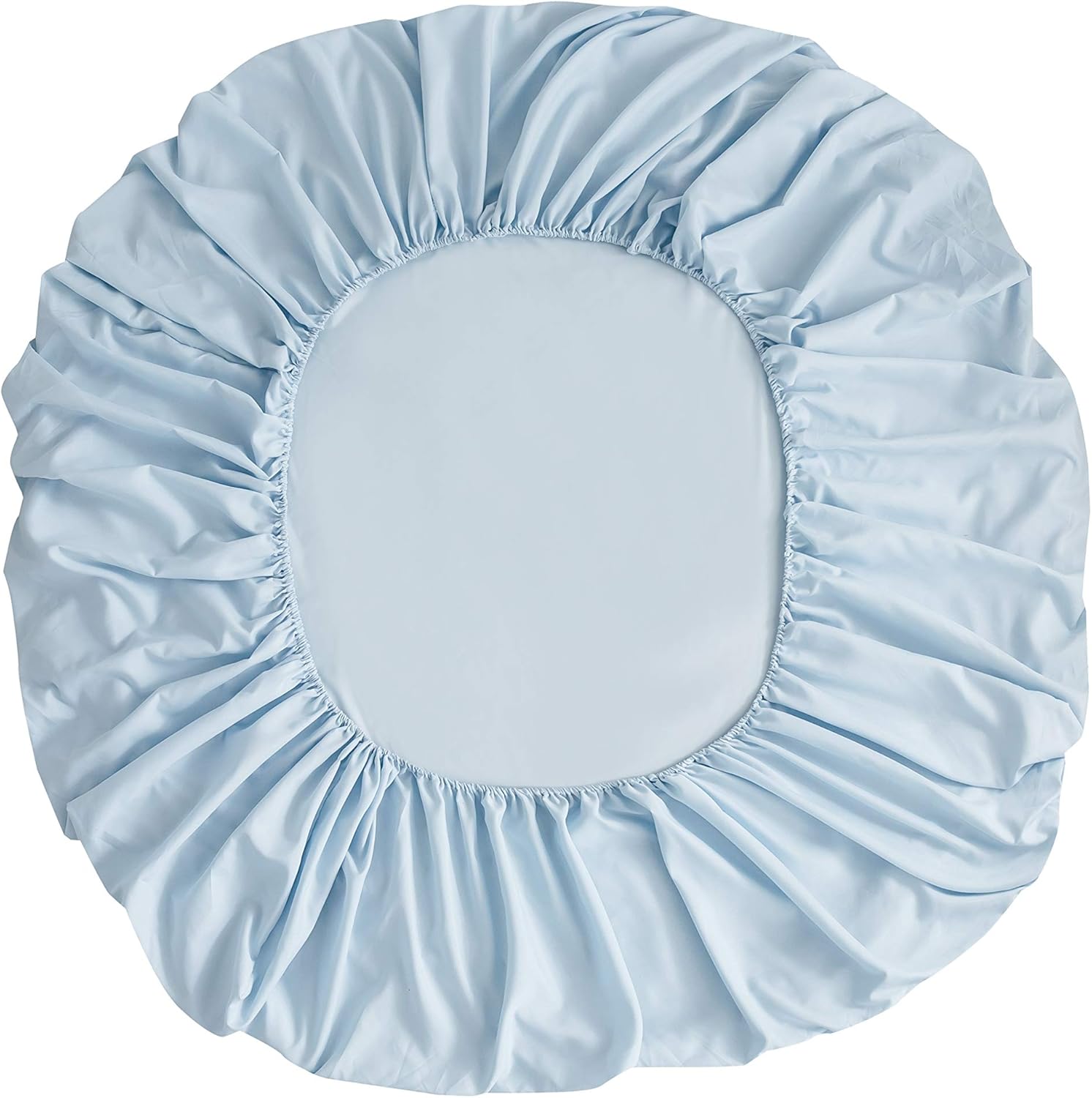 AYSW Drap Housse 140x190-200cm avec Bonnet 30cm Bleu Clair Drap Housse 100 GSM en Microfibre de Haute Qualité 100% Polyester Doux, Résistant, Anti Plis 4