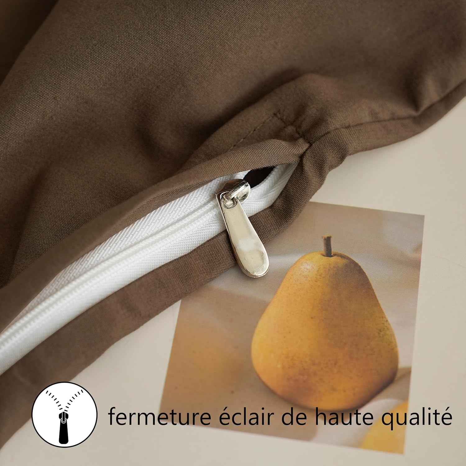 AYSW Set of 2- Pillowcases 65x65cm Coffee Pillowcase with A Zipper in Microfiber 5