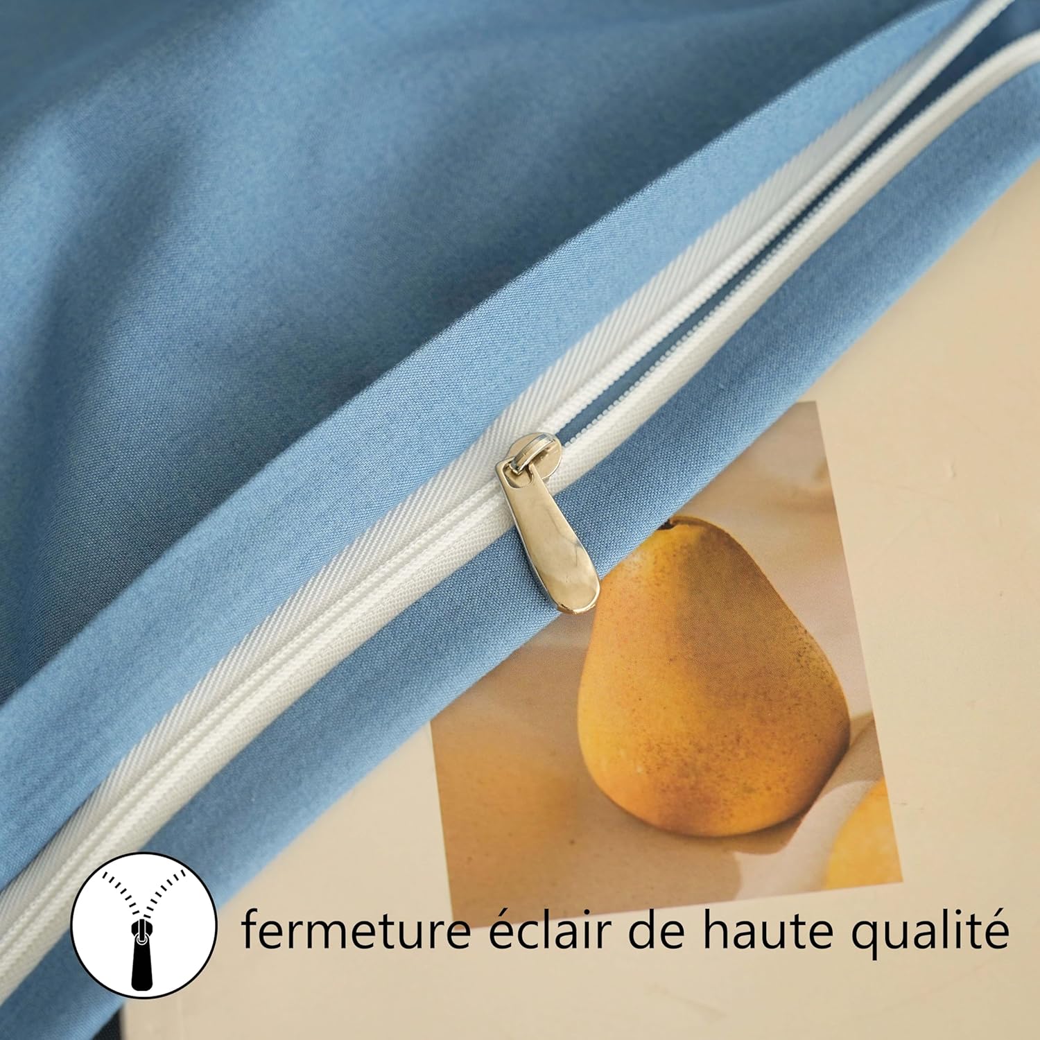 AYSW Set of 2- Pillowcases 65x65cm Blue Pillowcase with A Zipper in Microfiber 6