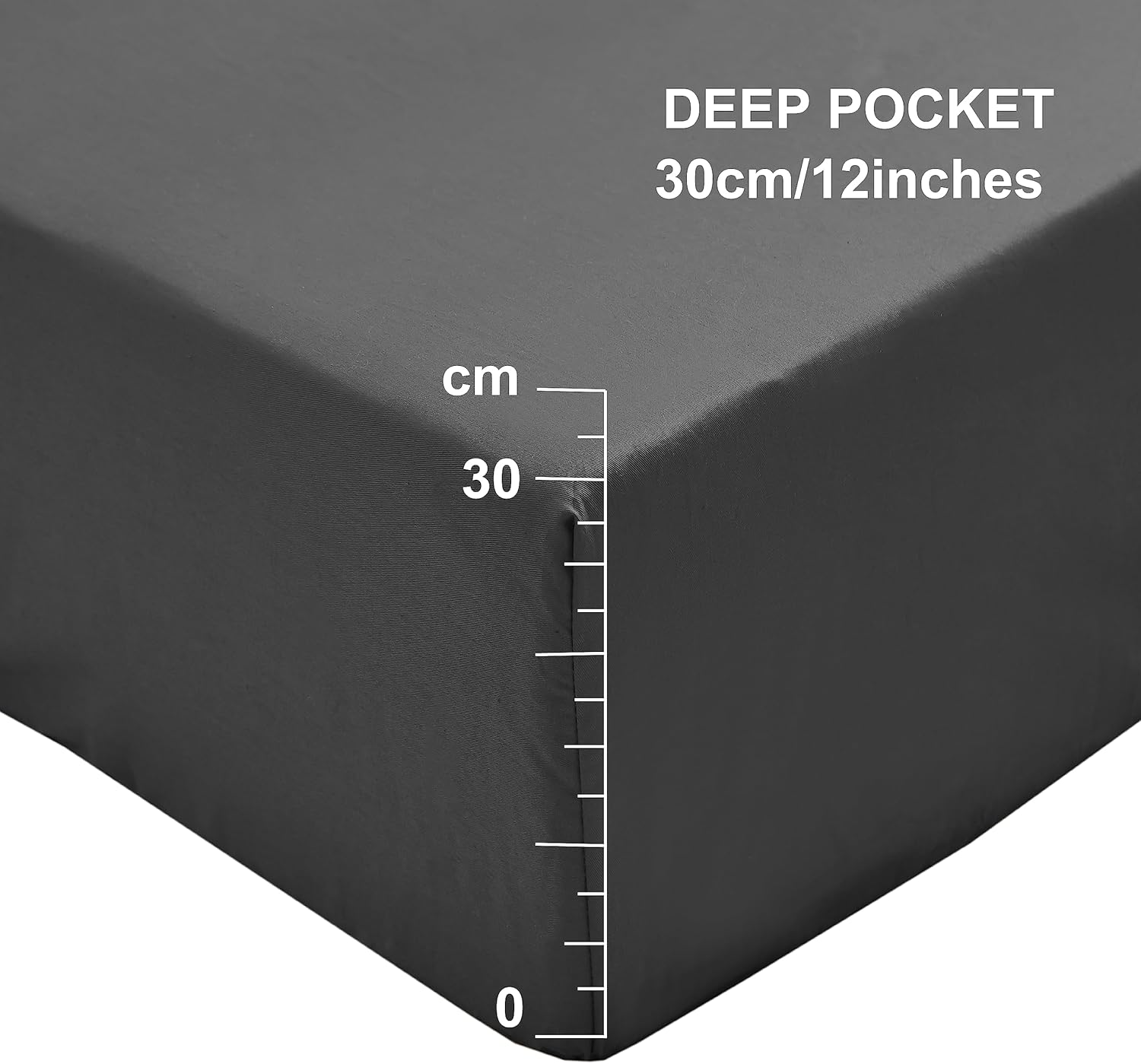 AYSW Small Double Size Fitted Sheet Grey with Extra Deep 30 cm Pocket Bed Sheet Only Bedsheet Brushed Microfiber Bottom Sheet for Small Double Bed 122x190 Grey 2