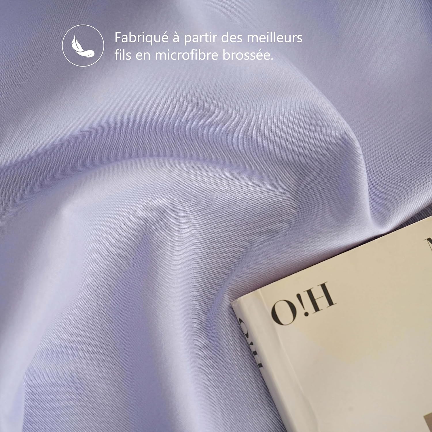 AYSW Set of 2- Pillowcases 50x70cm Light Purple Pillowcase with A Zipper in Microfiber 6