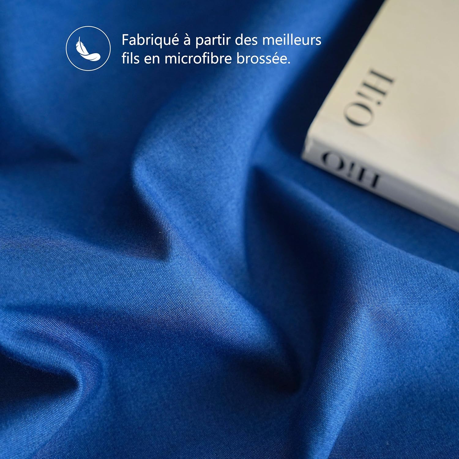 AYSW Set of 2- Dark Blue Pillowcases 50x70cm Pillowcase with a Zipper in Microfiber 5