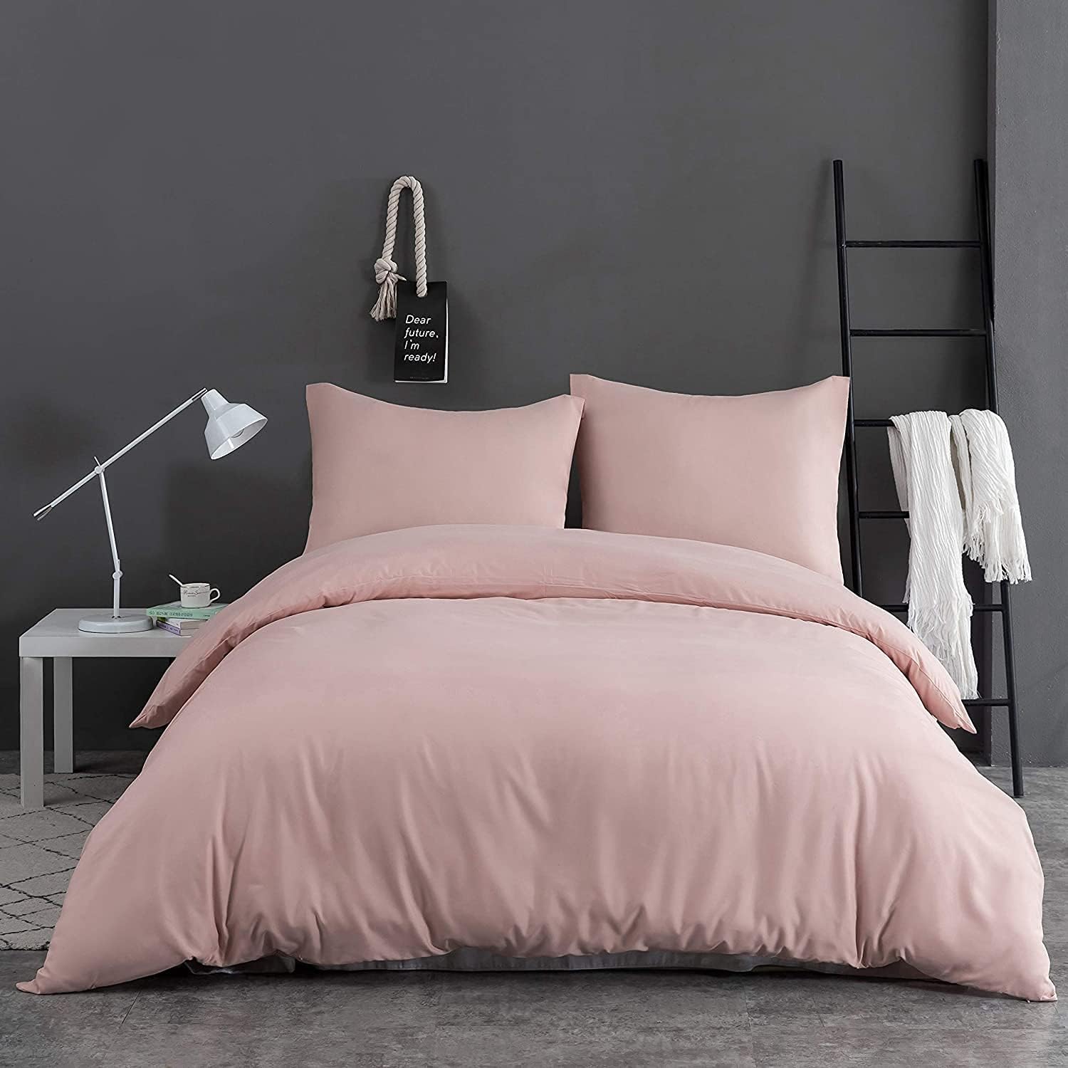 Bed linen brushed Microfiber 1 duvet cover 200x200cm + 2 pillowcase 80x80cm with zipper Black 9