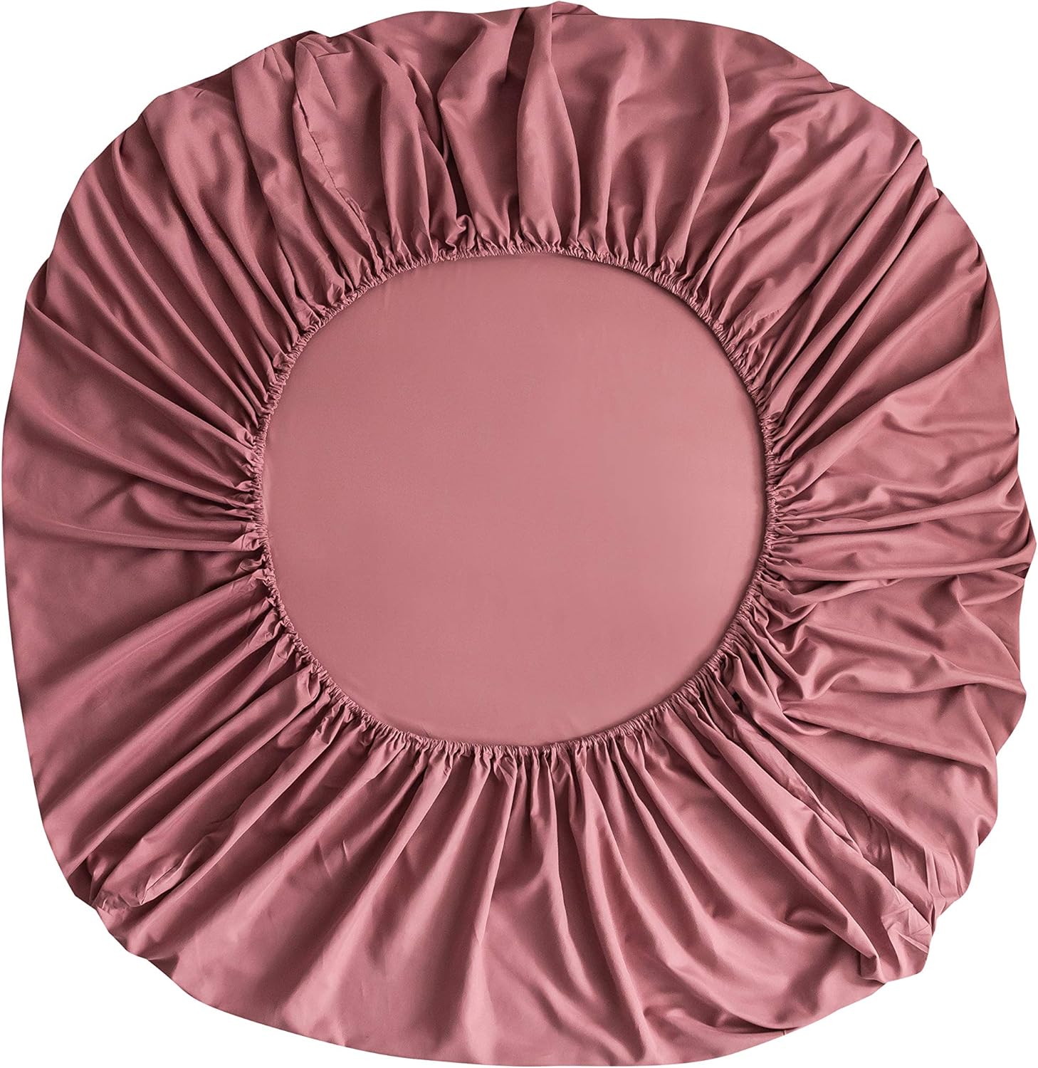 AYSW Fitted Sheet 180x200cm with 30cm Pocket Old Rose Fitted Sheet 100 GSM in High Quality Microfiber 100% Polyester Soft, Resistant, Wrinkle-free 4