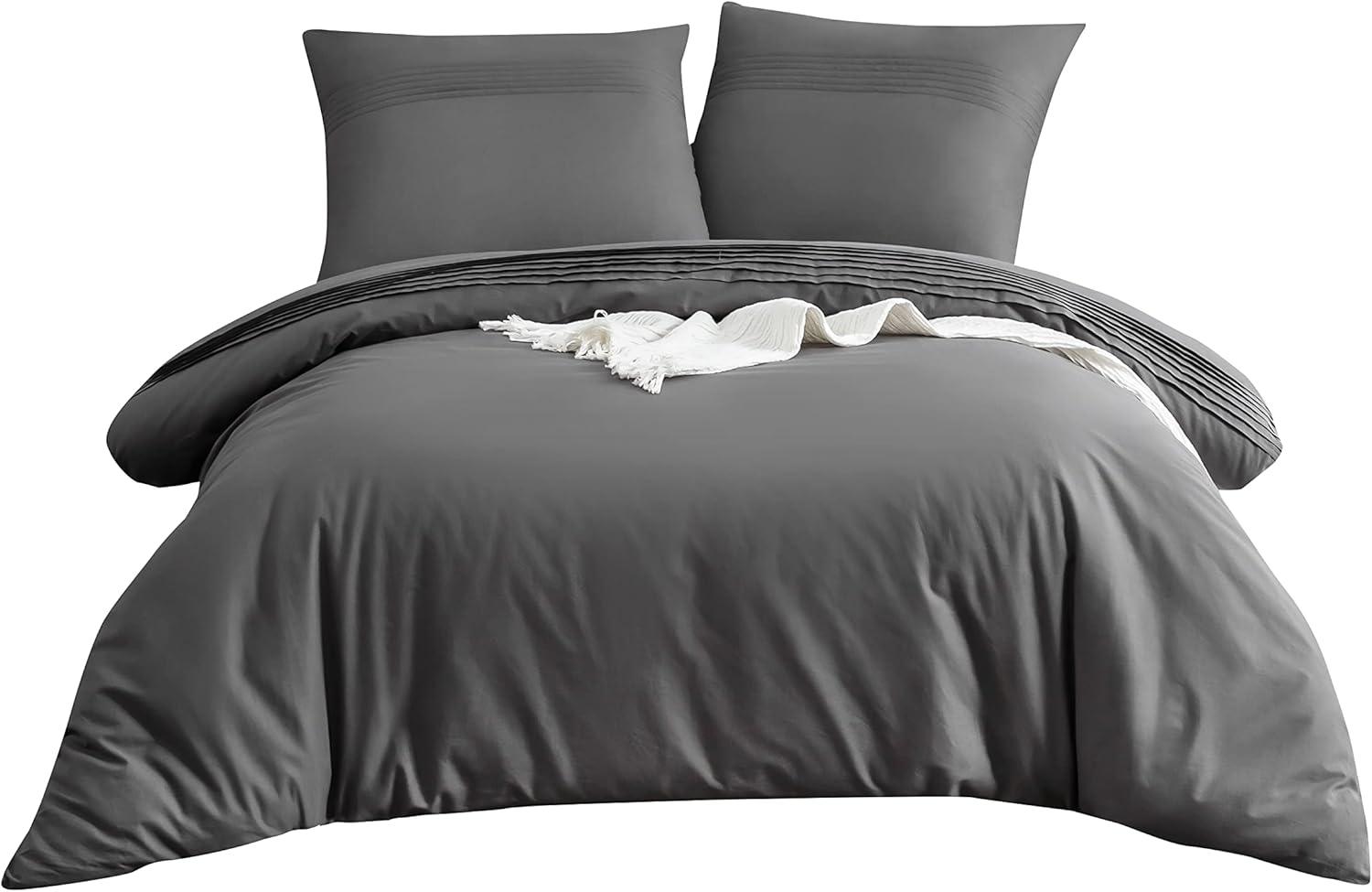 AYSW - Cotton Bedding, Grey, with Zipper, 100% Cotton, Grau, 200 x 200 cm 3