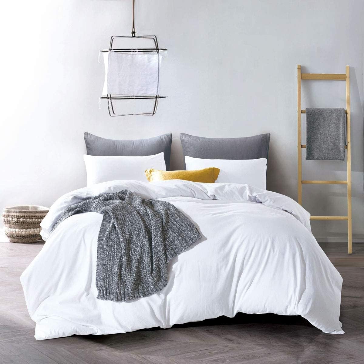 AYSW 300 TC Duvet Cover Sets 220x240cm 100% Cotton with 2 Pillowcases 65x65cm Beige 2 Person Bedding Set with Zipper 7