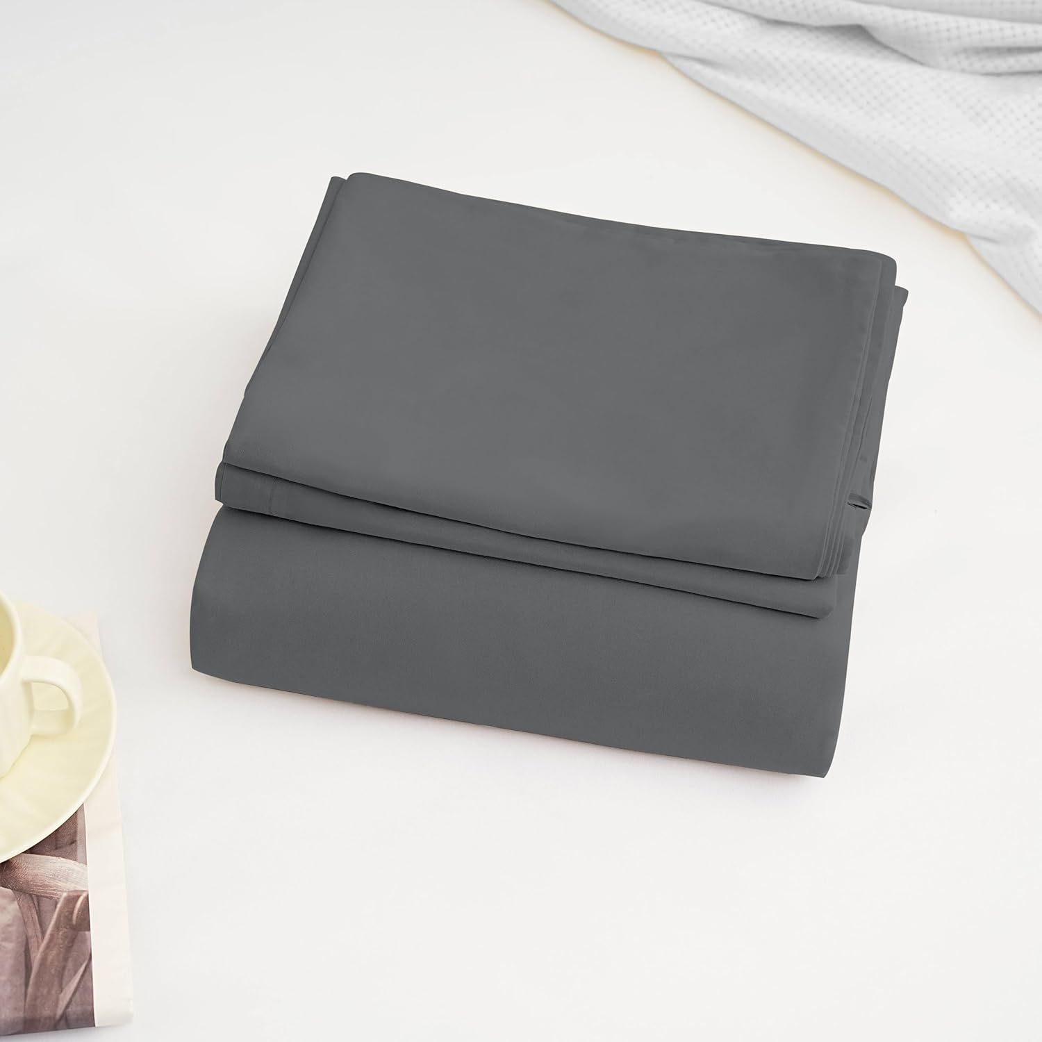 Bed linen brushed Microfiber 1 duvet cover 220x240cm + 2 pillowcase 80x80cm with zipper Grey 6
