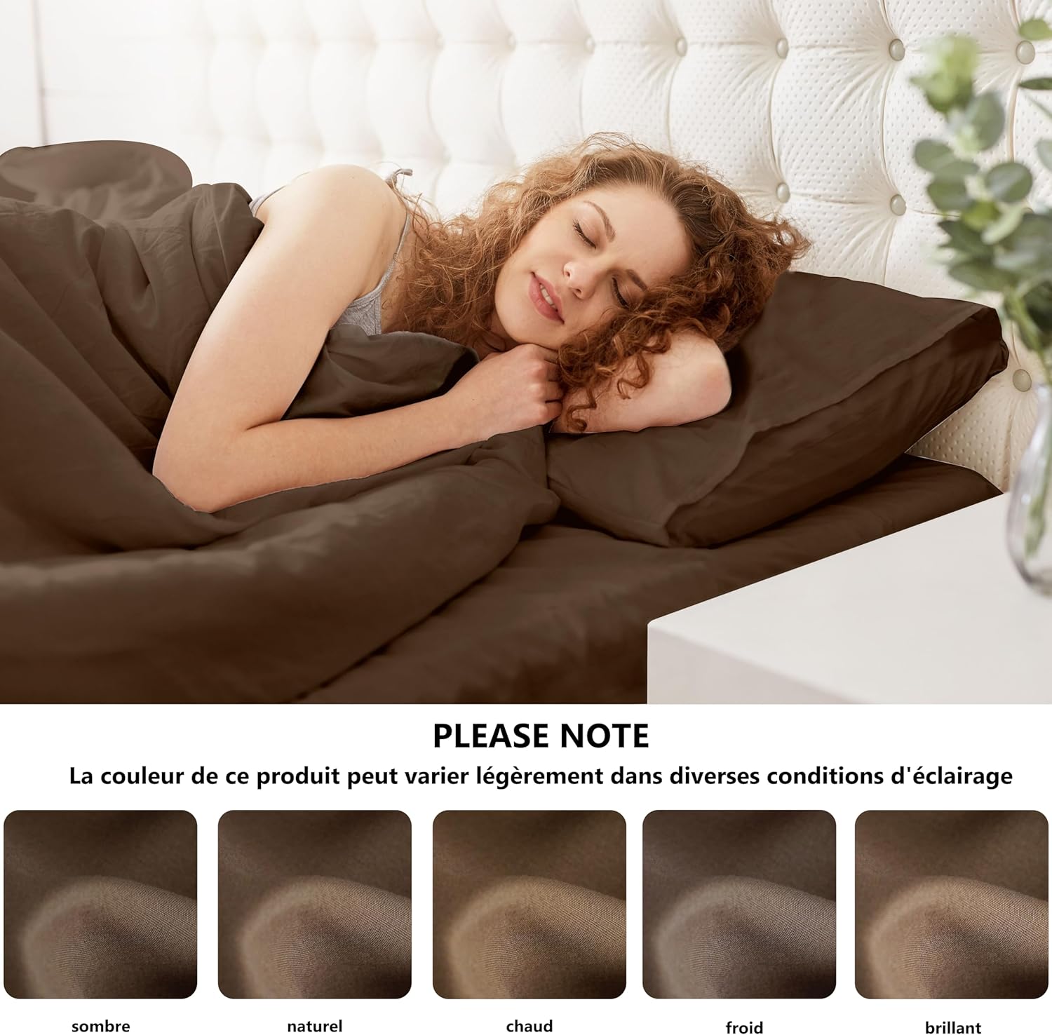 AYSW Set of 2- Pillowcases 65x65cm Coffee Pillowcase with A Zipper in Microfiber 7