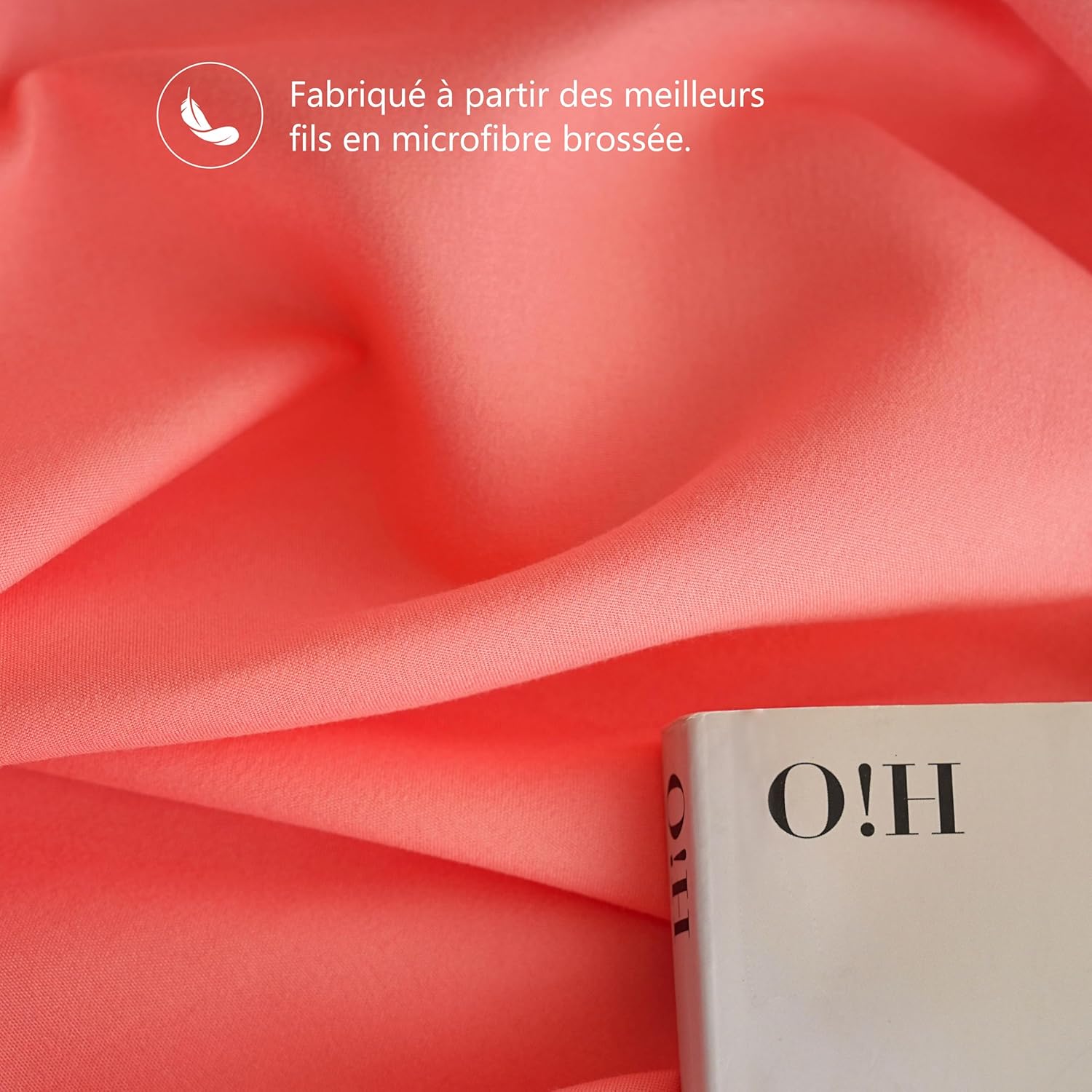 AYSW Set of 2- Pillowcases 65x65cm Coral Pillowcase with a Zipper in Microfiber 6