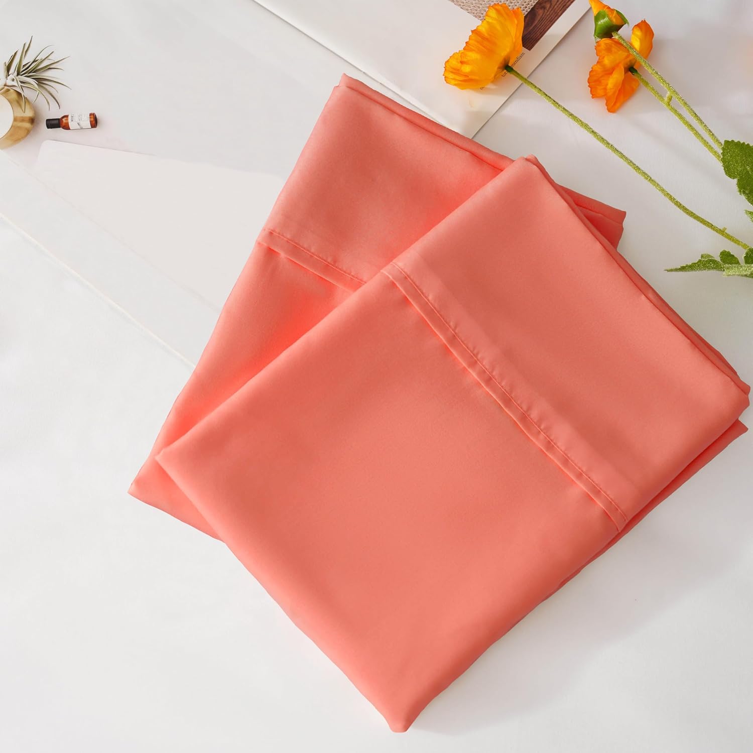 AYSW Pillowcases Queen Size Set of 2 Pack with Envelope Closure Premium Soft and Cozy Brushed Microfiber Coral Pillow Case 20x30 inches Wrinkle Fade Resistant Easy Care Stable Holiday Decor 2