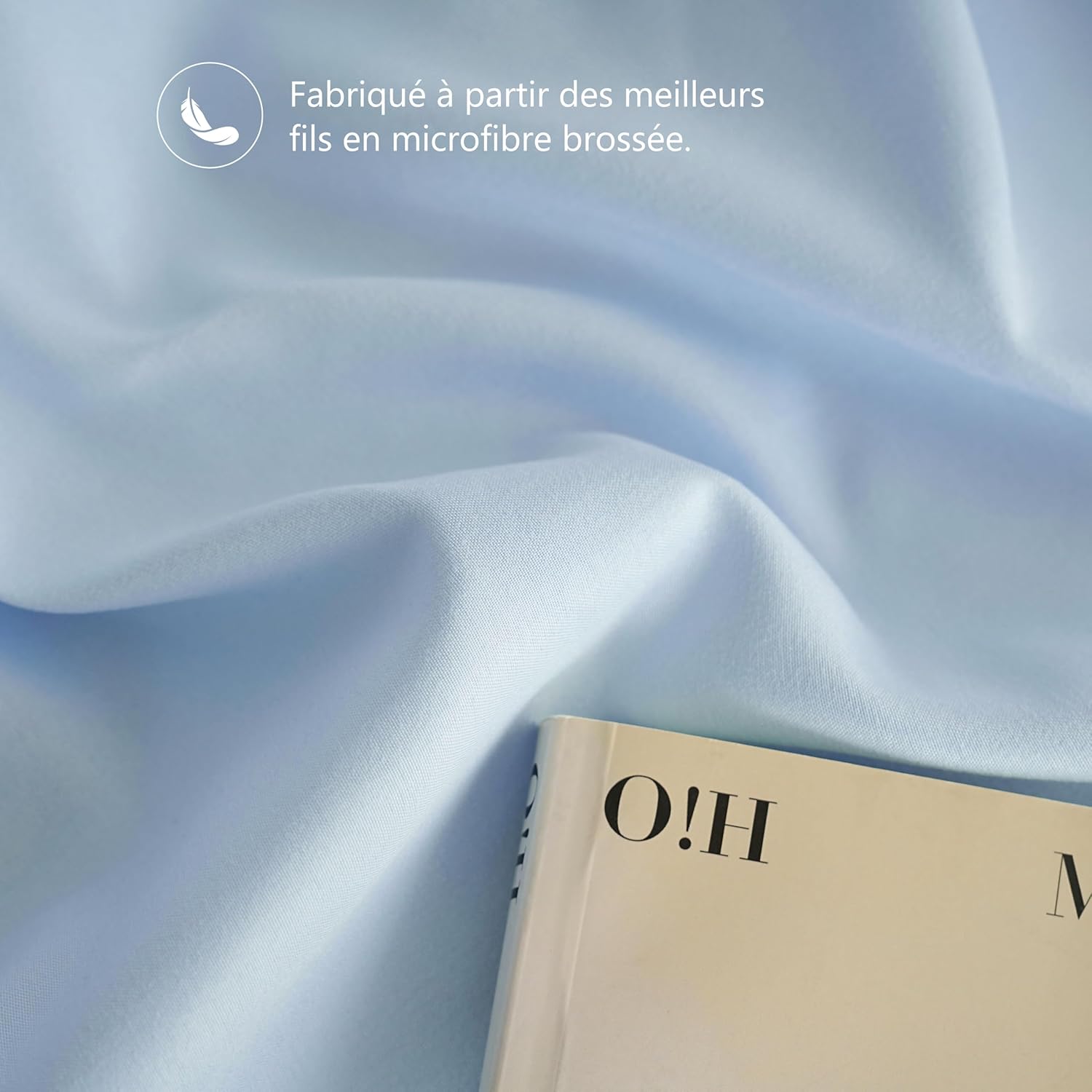 AYSW Set of 2- Pillowcases 65x65cm Light Blue Pillowcase with A Zipper in Microfiber 6