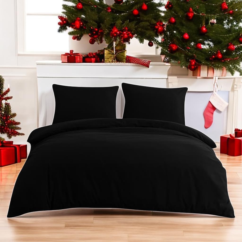 Bed linen brushed Microfiber 1 duvet cover 155x220cm + 1 pillowcase 80x80cm with zipper Grey 10