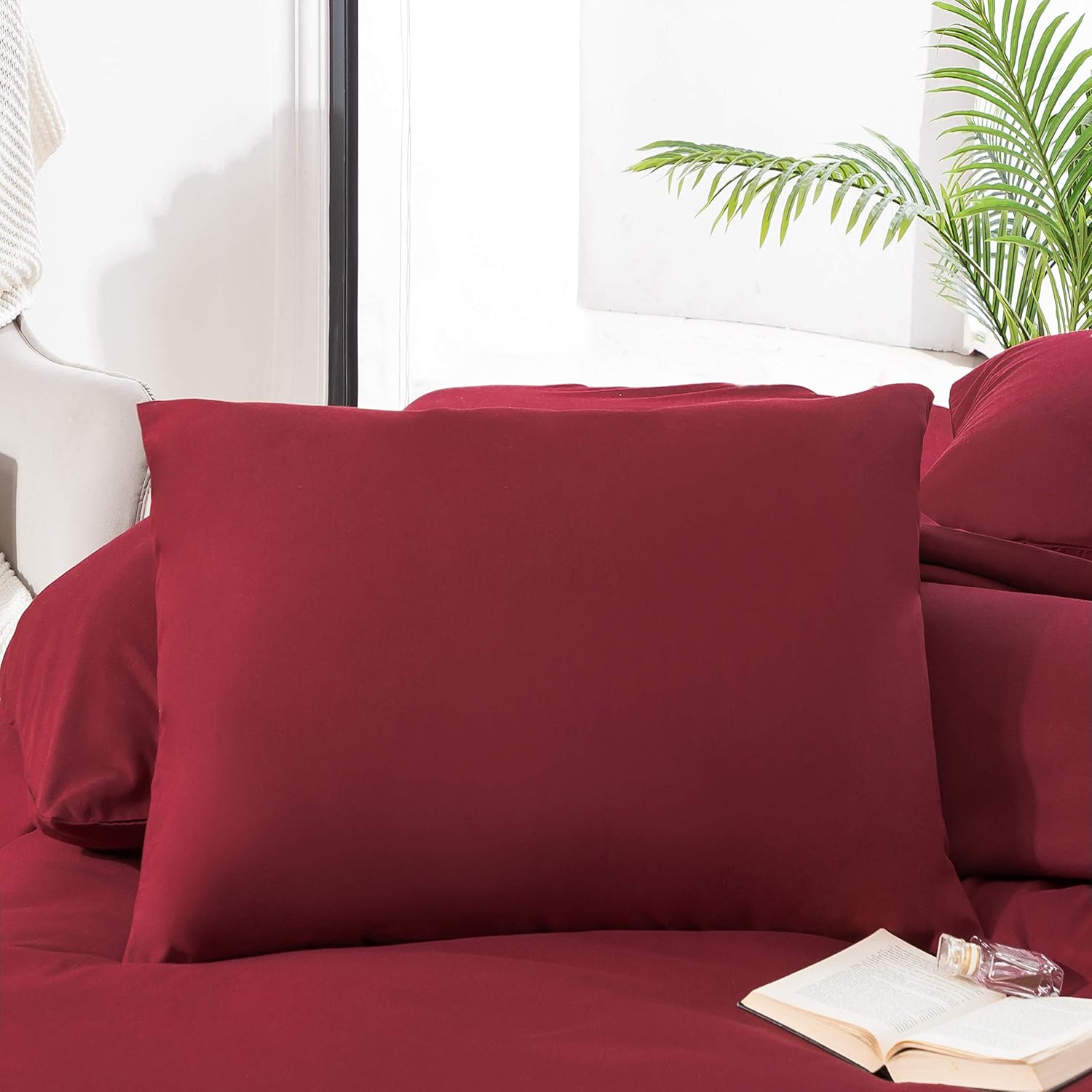 AYSW Duvet Cover Set 220x240cm+2 pillowcases 65x65cm Red 2 Person Adult Bedding Set in Microfiber 4