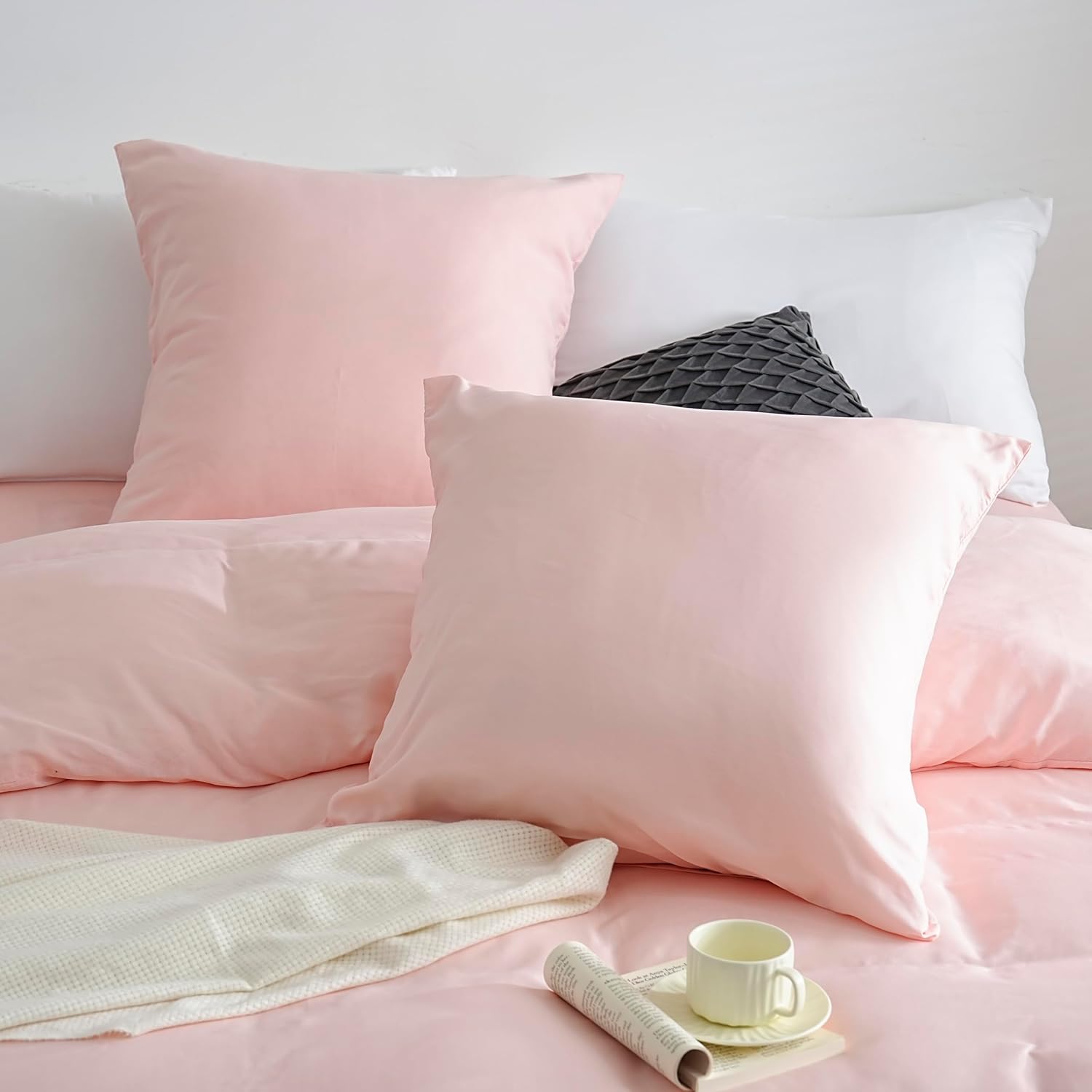 Lightweight Duvet Cover Sets 200x200 cm Zipper 3 Pieces Microfiber 80 Threads/cm² + 2 Pillowcases 65x65 cm Adult 2 Person Bedding Set Soft Bedding Set 8