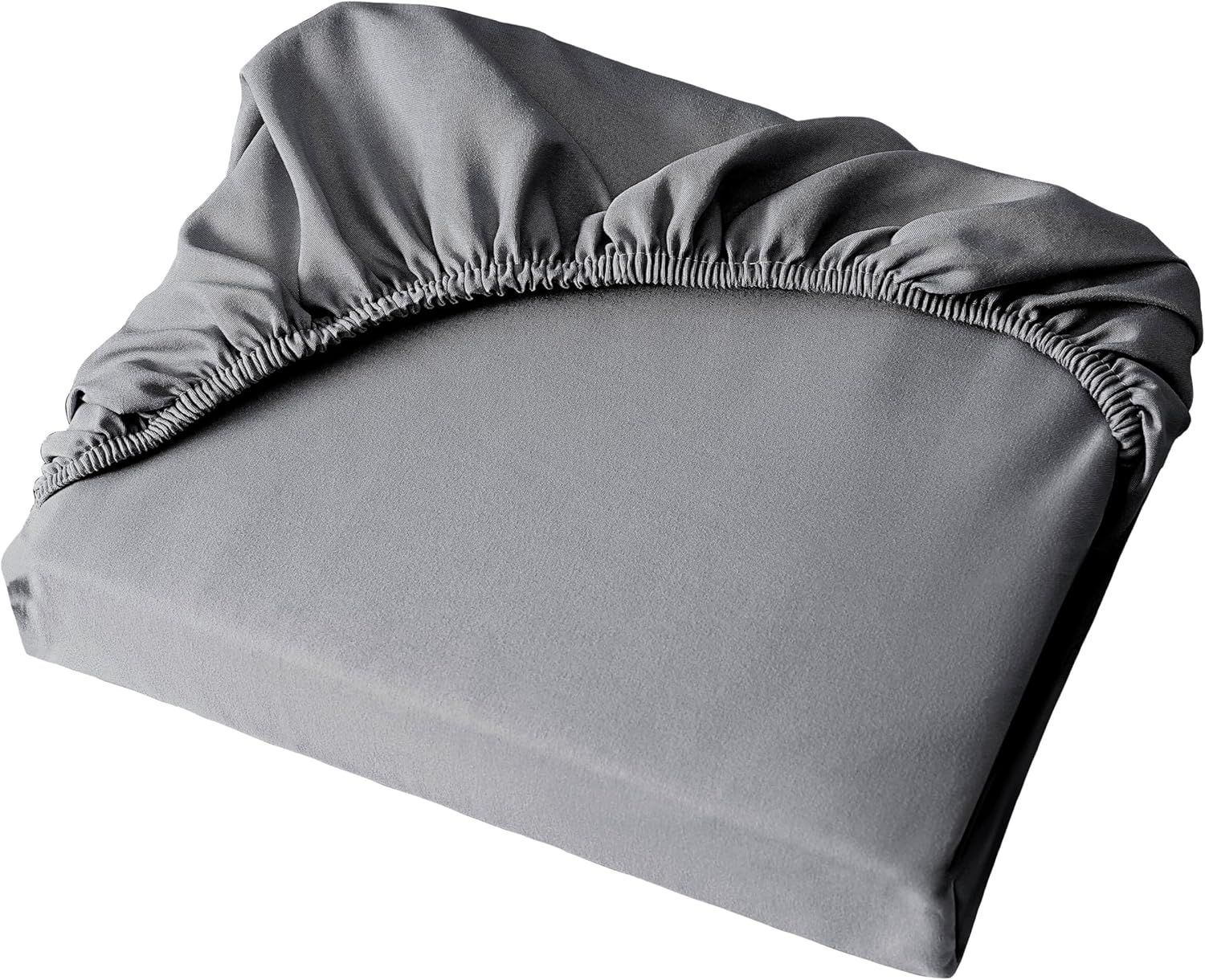 AYSW Fitted Sheet Only Queen Size Deep Pocket 16 inches Premium Soft and Cozy Bed Bottom Sheet 1800 Brushed Microfiber Wrinkle Fade Resistant Easy Care Stable Grey 4