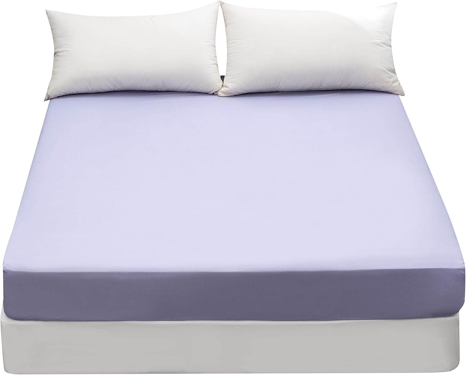 AYSW Fitted Sheet 180x200cm with 30cm Pocket Light Purple Fitted Sheet 100 GSM in High Quality Microfiber 100% Polyester Soft, Resistant, Wrinkle-Resistant 5