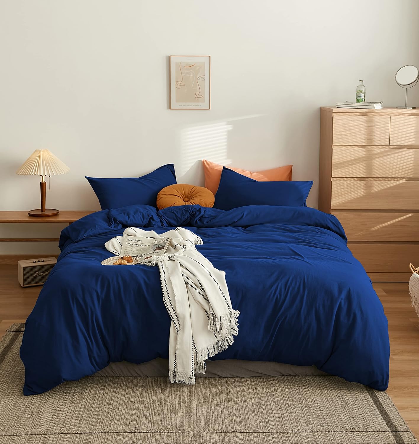AYSW Duvet Cover 200x200cm+2 Pillowcases 65x65cm Grey Adult Bedding Set 2 Person 100 Threads/cm² in Microfiber with Zipper 7
