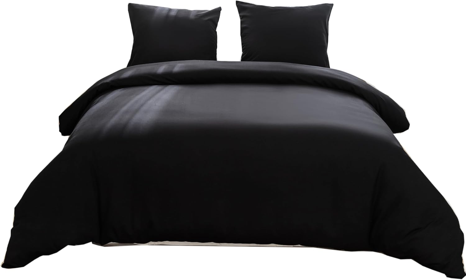 AYSW Bettbezug 200x200cm+2 Kissenbezüge 65x65cm Schwarz Bettwäscheset für Erwachsene 2 Personen 100 Fäden/cm² aus Mikrofaser mit Reißverschluss 6