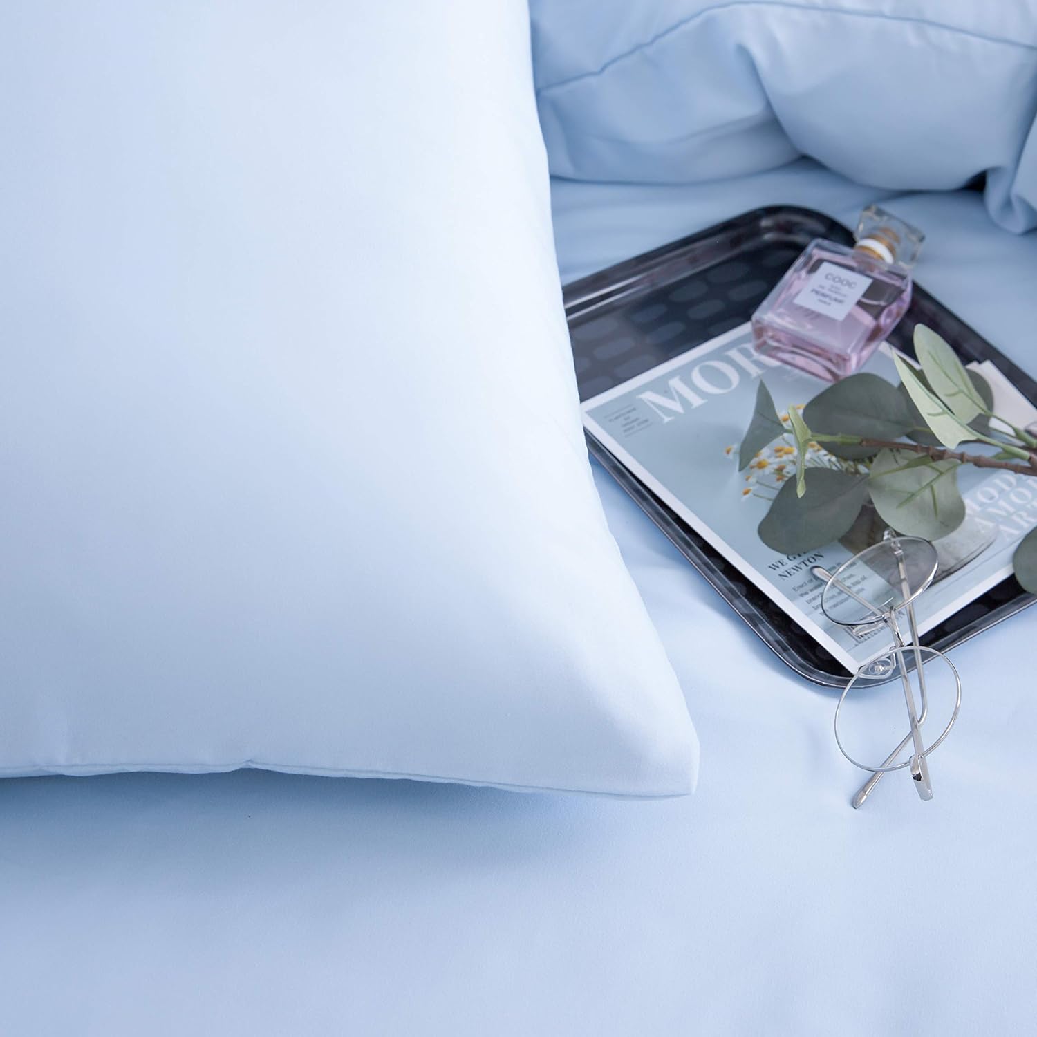 Bed linen brushed Microfiber 1 duvet cover 200x220cm + 2 pillowcase 80x80cm with zipper Spa Blue 3