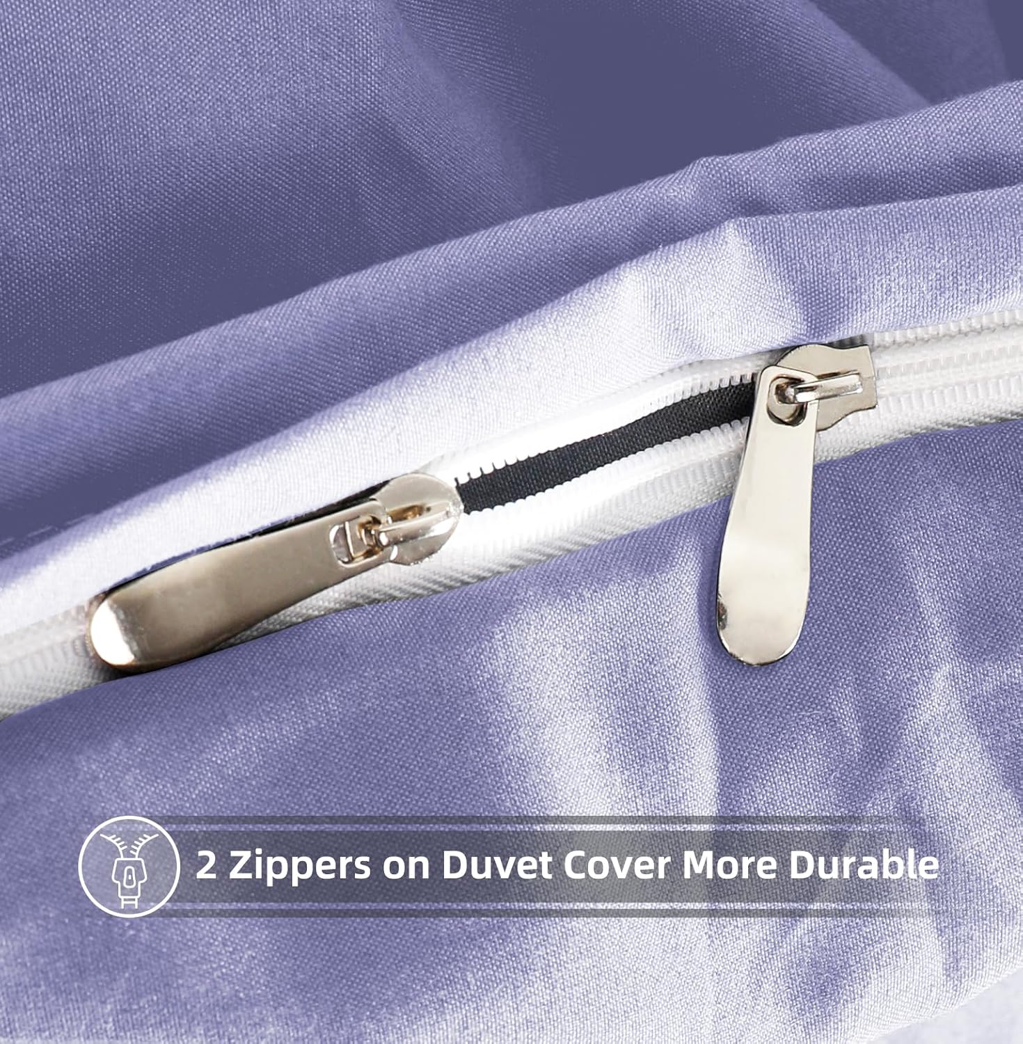 Bed linen brushed Microfiber 1 duvet cover 135X200cm + 1 pillowcase 80x80cm with zipper Purple 2