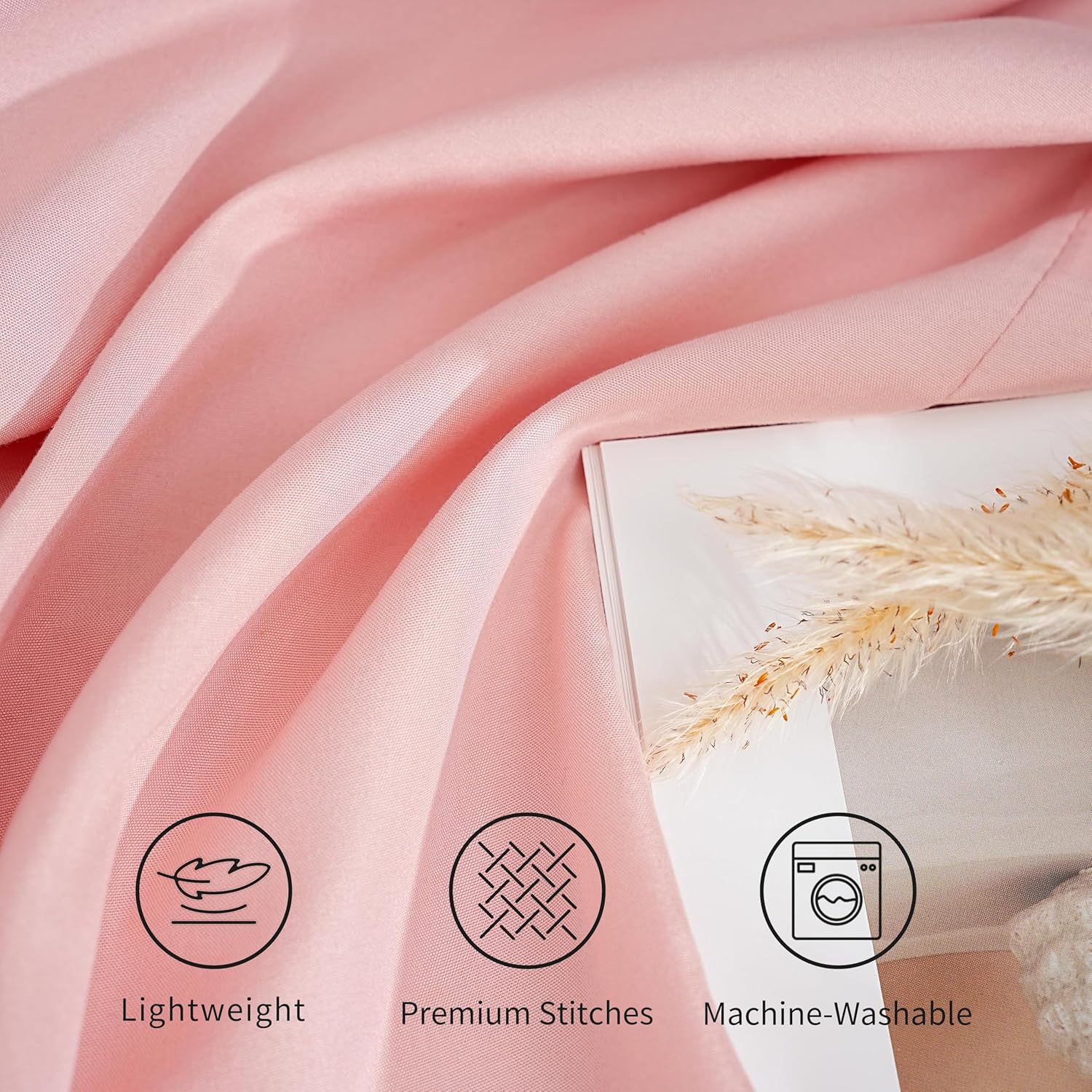 Warm 2 x Zippered Housewife Pillowcases Brushed Microfiber Bedroom (50X75) CM Pillowcase Covers Pink 3