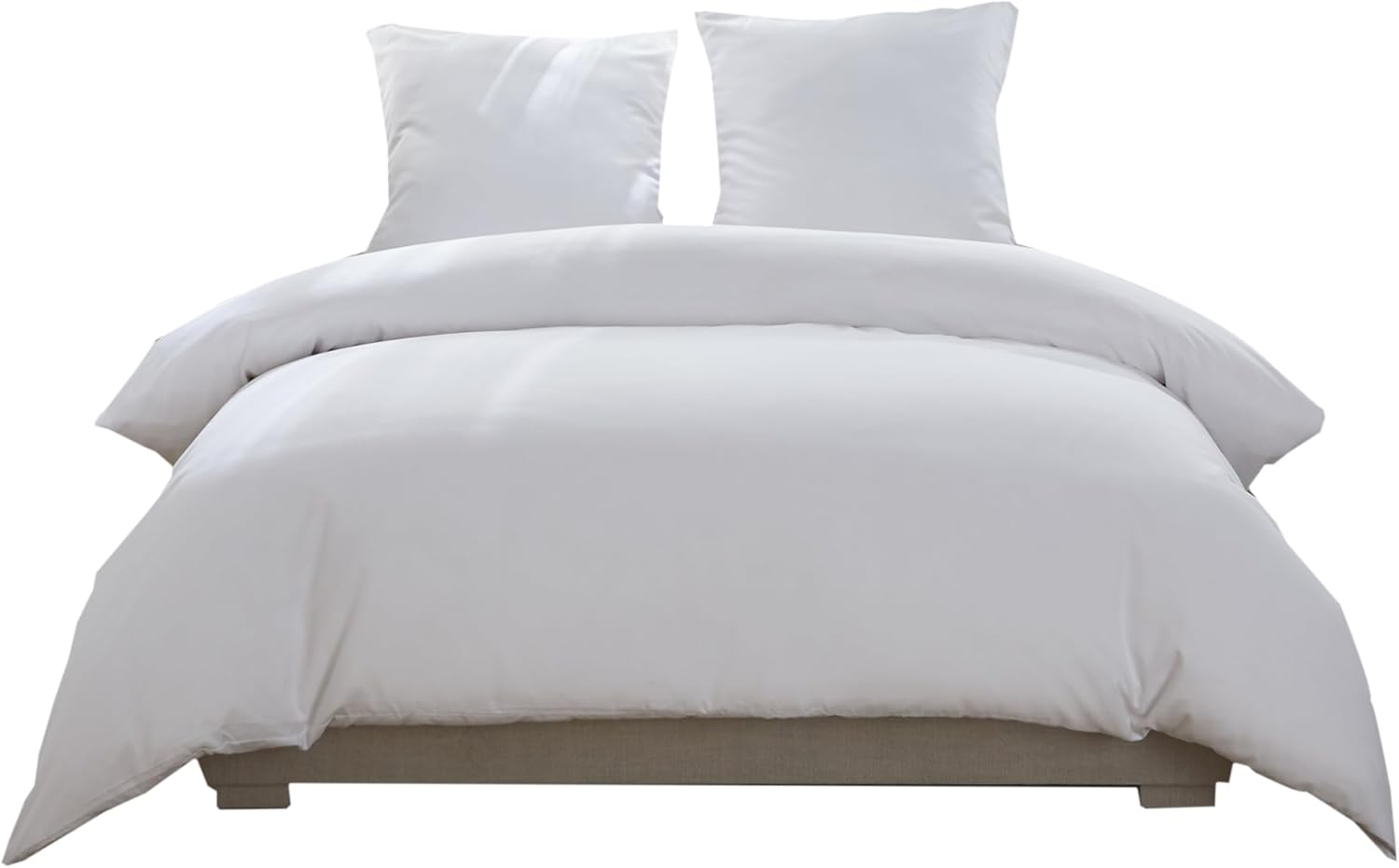 AYSW Duvet Cover 200x200cm+2 Pillowcases 65x65cm White Adult Bedding Set 2 Person 100 Threads/cm² in Microfiber with Zipper 5