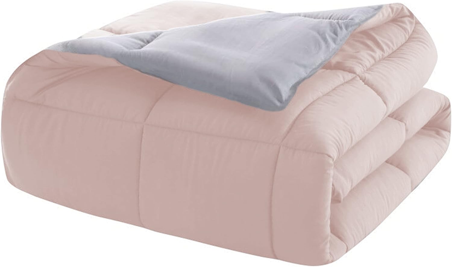 AYSW Bettdecke Zweifarbig Warm im Winter 450g/m² Dick 220x240cm Hypoallergen Rosa + Grau Reversible Bettdecke 2 Personen Bettdecke 5