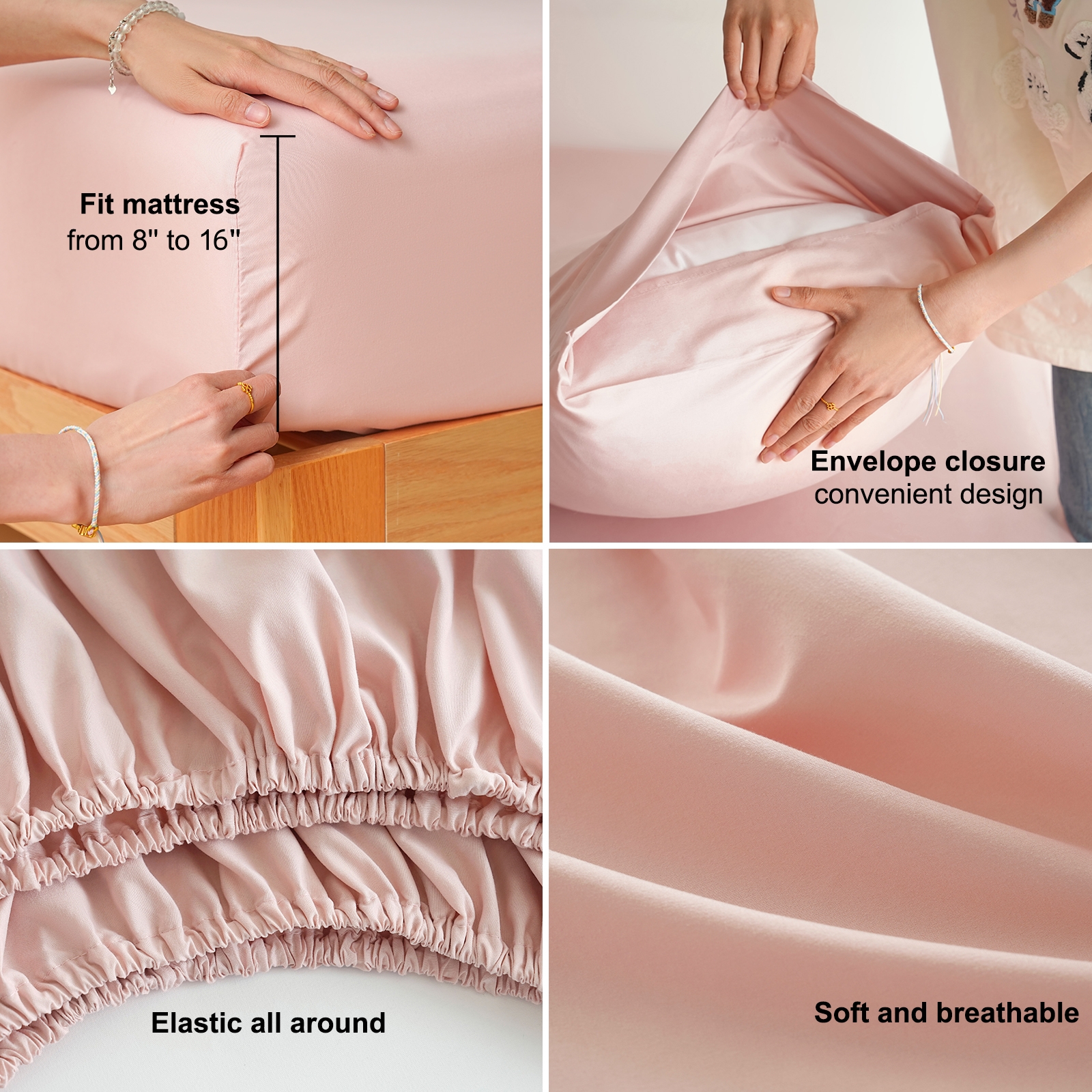 AYSW Bed Sheet Set 3/4/6 Pieces Double Brushed Microfiber 1800 - Breathable All Season Luxury Soft Bedding - Twin/Full/Queen/King/Cal King Various Colors 3