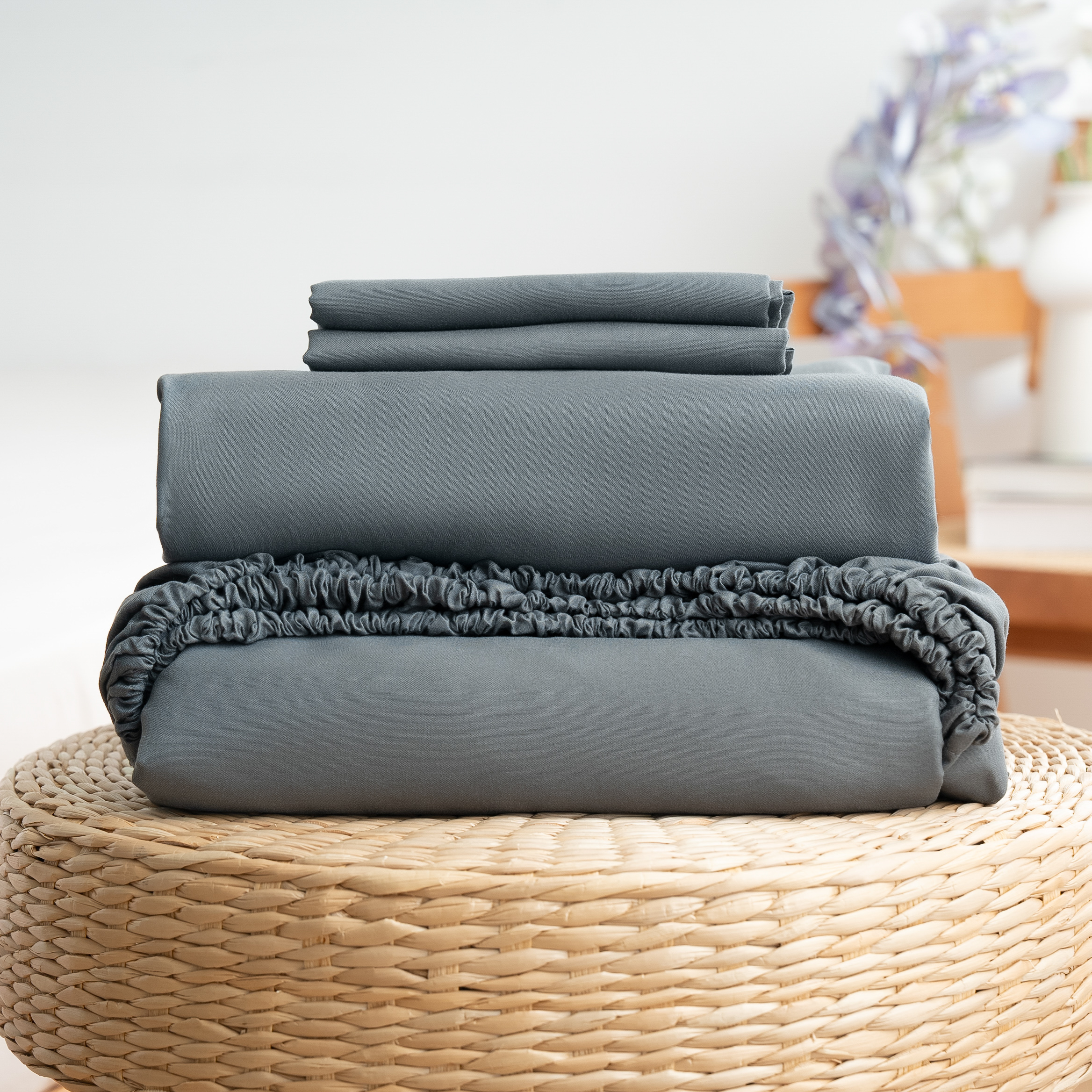 AYSW 4-Piece Bedding Set Duvet Cover 200x200/220x240/240x260 cm - Fitted Sheet 140x200/160x200/180x200 cm - 2 pillowcases 65x65cm for 2 Persons 120 Thread/cm² Microfiber Set 15