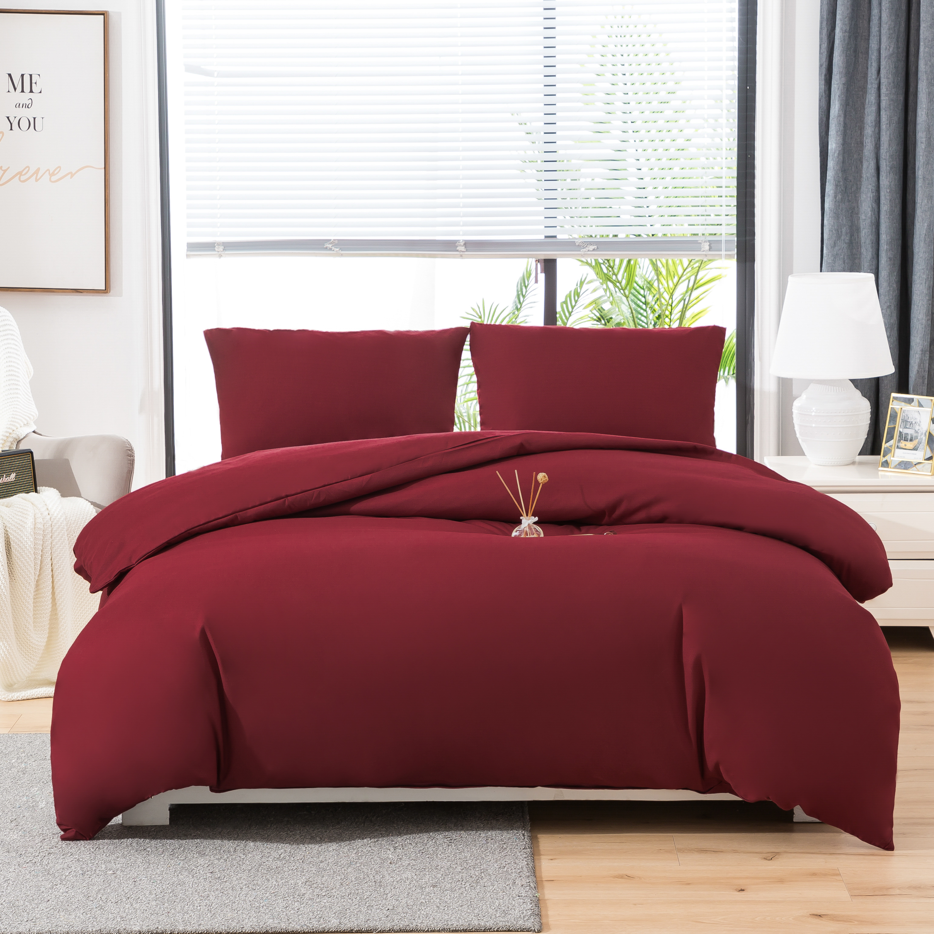 AYSW Parure De Lit 200x200/220x240/240x260 4 Pièces en Microfibre Drap Housse 140x200/160x200/180x200 cm 2 Personne 2 Taie d'oreiller 65x65 Haute Qualité Sets de Housses de Couettes Moderne 3