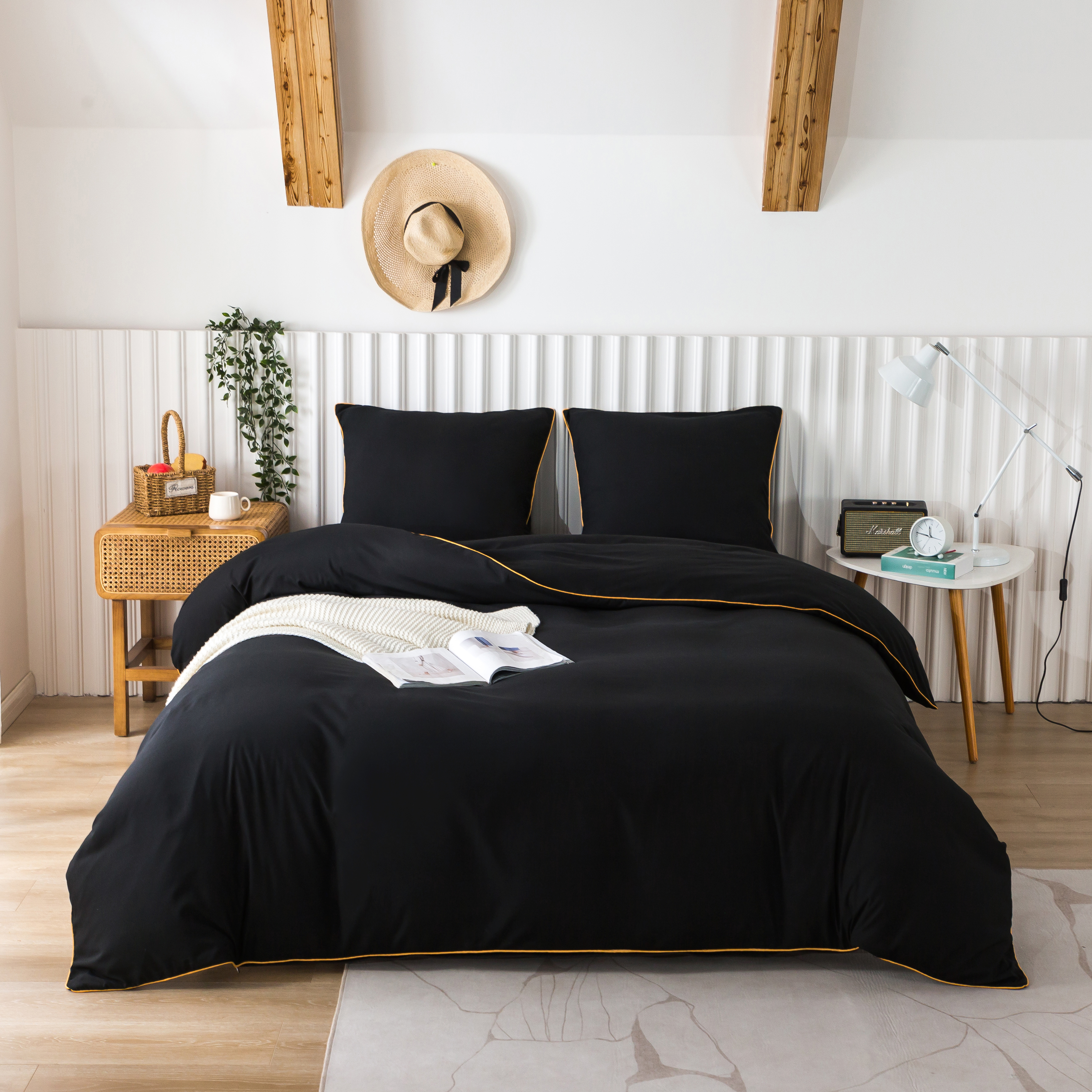AYSW Parure De Lit 200x200/220x240/240x260 4 Pièces en Microfibre Drap Housse 140x200/160x200/180x200 cm 2 Personne 2 Taie d'oreiller 65x65 Haute Qualité Sets de Housses de Couettes Moderne 10