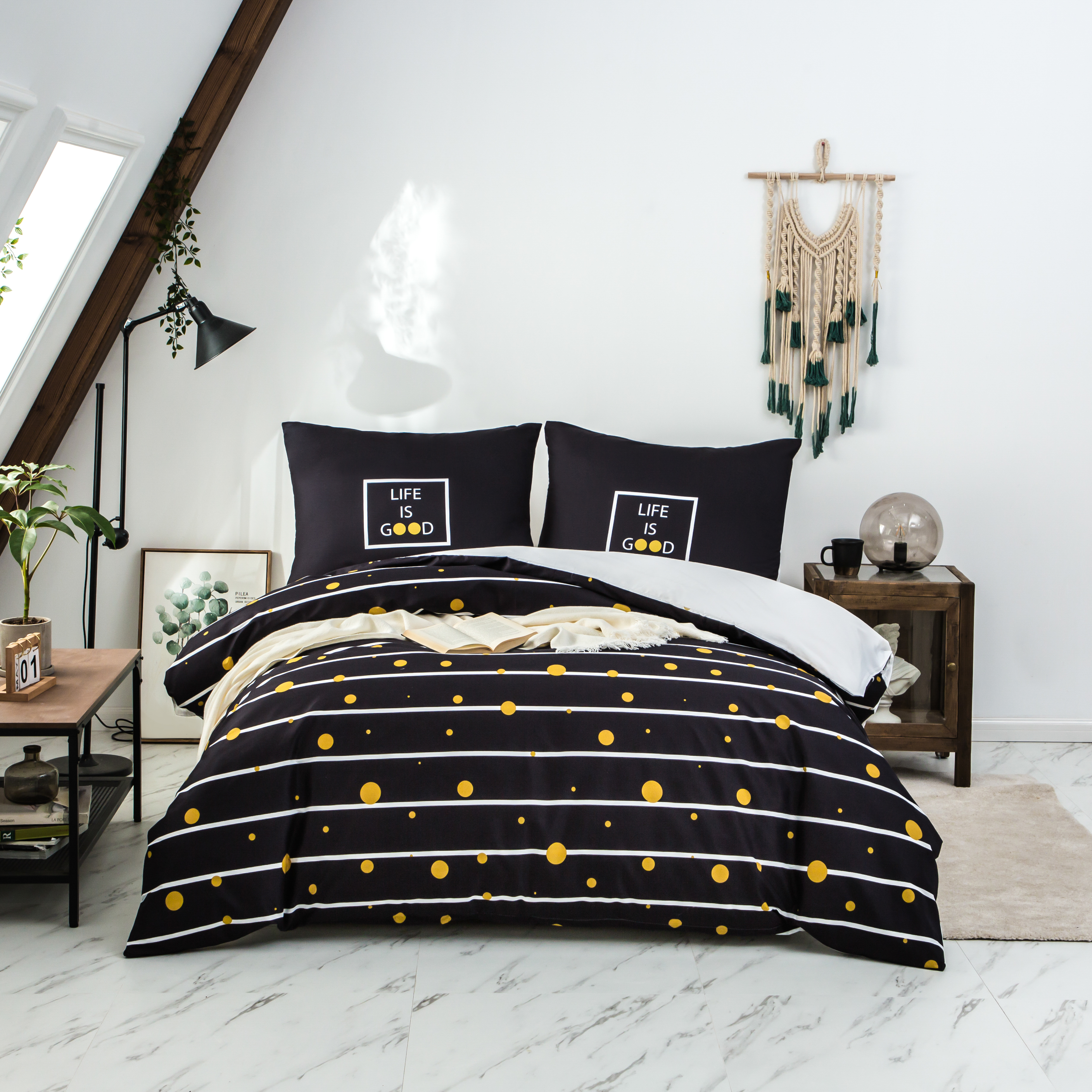 AYSW Sets de Housses de Couettes 140 x 200 / 200 x 200 / 220 x 240 / 240 x 260 cm + Taie d'oreiller 65 x 65 cm Parure de lit Imprimé Rayure Multicolore Motif Ensembles Housse de Couette 2 / 3 Pièces Fermeture Éclair 5