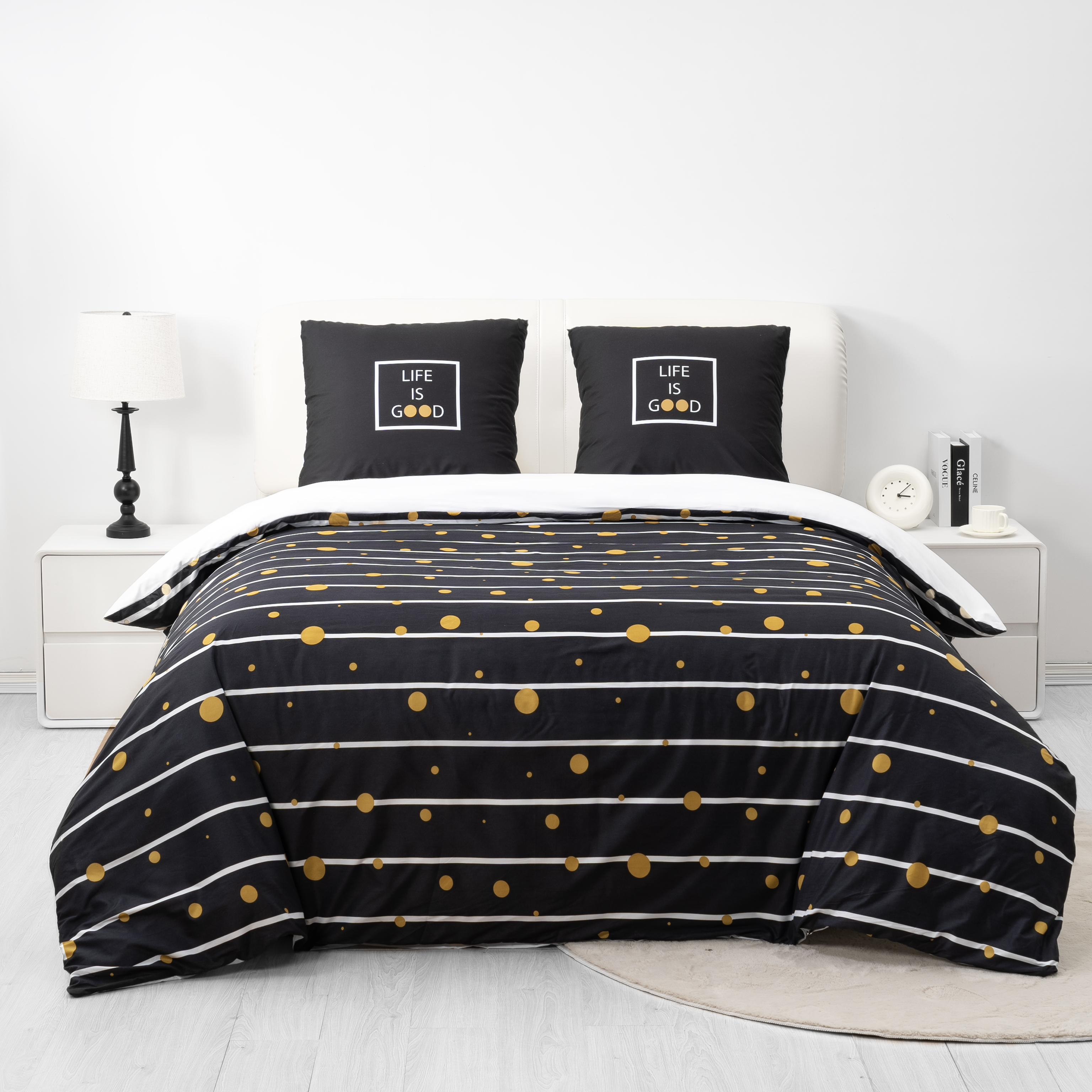 AYSW Parure de lit Imprimé Rayure Sets de Housses de Couettes 140 x 200 / 200 x 200 / 220 x 240 / 240 x 260 cm + Taie d'oreiller 65 x 65 cm Multicolore Motif Ensembles Housse de Couette 2 / 3 Pièces Fermeture Éclair 5