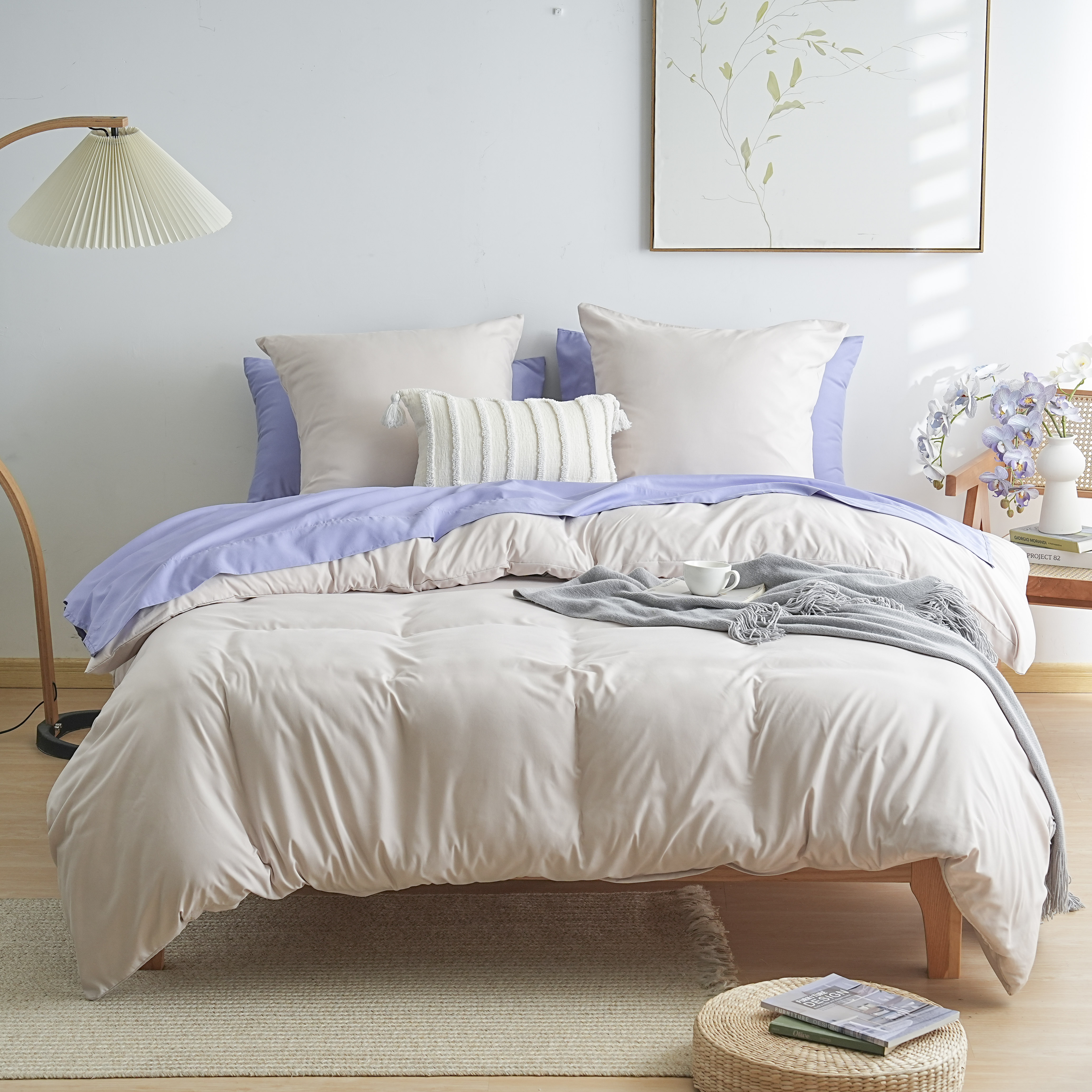 MOHAP Housse de Couette 200x200/220x240/240x260 cm avec Taies d'Oreiller 65x65x2cm Parure de Lit avec Fermeture Éclair Adulte 2 Personnes en Microfibre 4